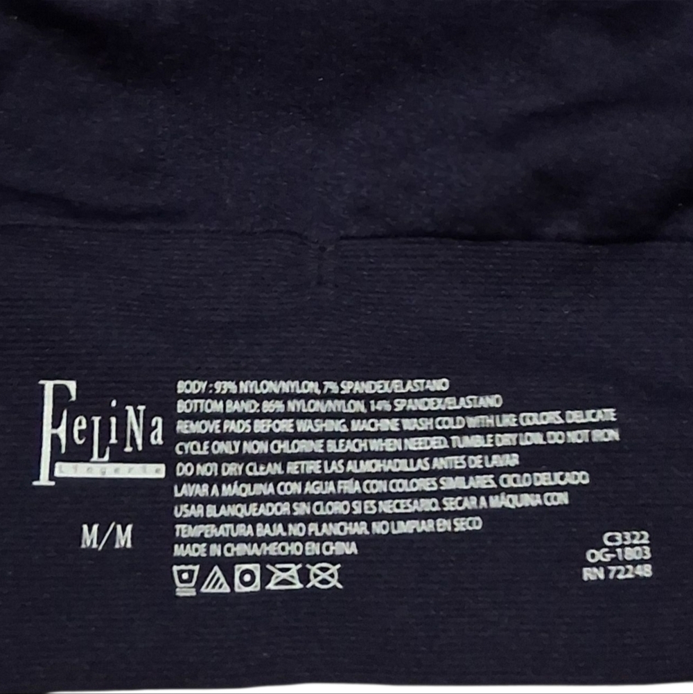 EUC‎ Felina Sz. M Black Padded Sports Bra - Picture 5 of 5